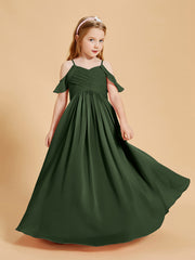 Robes de Demoiselle d'Honneur Junior à Hors de l'Épaule Olive Verte