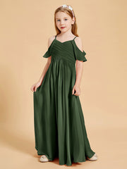 Robes de Demoiselle d'Honneur Junior à Hors de l'Épaule Olive Verte