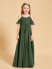 Robes de Demoiselle d'Honneur Junior à Hors de l'Épaule Olive Verte