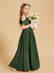 Robes de Demoiselle d'Honneur Junior à Hors de l'Épaule Olive Verte