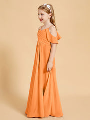 Robes de Demoiselle d'Honneur Junior à Hors de l'Épaule Orange