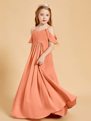Robes de Demoiselle d'Honneur Junior à Hors de l'Épaule Papaye