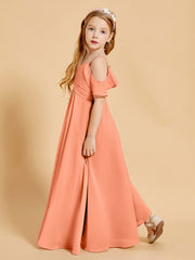 Robes de Demoiselle d'Honneur Junior à Hors de l'Épaule Papaye