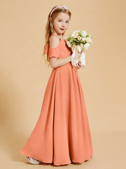 Robes de Demoiselle d'Honneur Junior à Hors de l'Épaule Papaye