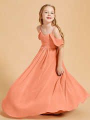 Robes de Demoiselle d'Honneur Junior à Hors de l'Épaule Papaye