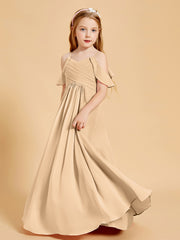 Robes de Demoiselle d'Honneur Junior à Hors de l'Épaule Pêche