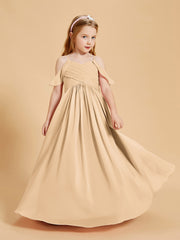 Robes de Demoiselle d'Honneur Junior à Hors de l'Épaule Pêche