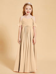 Robes de Demoiselle d'Honneur Junior à Hors de l'Épaule Pêche