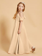 Robes de Demoiselle d'Honneur Junior à Hors de l'Épaule Pêche