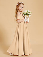 Robes de Demoiselle d'Honneur Junior à Hors de l'Épaule Pêche