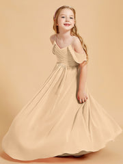 Robes de Demoiselle d'Honneur Junior à Hors de l'Épaule Pêche