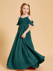 Robes de Demoiselle d'Honneur Junior à Hors de l'Épaule Paon