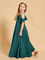 Robes de Demoiselle d'Honneur Junior à Hors de l'Épaule Paon