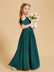 Robes de Demoiselle d'Honneur Junior à Hors de l'Épaule Paon