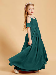 Robes de Demoiselle d'Honneur Junior à Hors de l'Épaule Paon