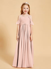 Robes de Demoiselle d'Honneur Junior à Hors de l'Épaule Rose Perle
