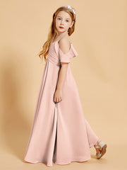 Robes de Demoiselle d'Honneur Junior à Hors de l'Épaule Rose Perle