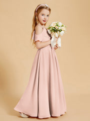 Robes de Demoiselle d'Honneur Junior à Hors de l'Épaule Rose Perle