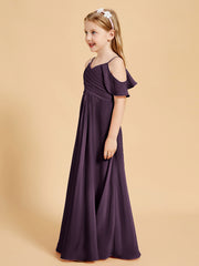 Robes de Demoiselle d'Honneur Junior à Hors de l'Épaule Plum