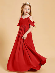 Robes de Demoiselle d'Honneur Junior à Hors de l'Épaule Rouge