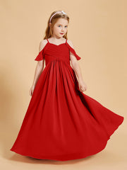 Robes de Demoiselle d'Honneur Junior à Hors de l'Épaule Rouge