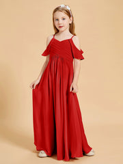 Robes de Demoiselle d'Honneur Junior à Hors de l'Épaule Rouge