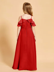 Robes de Demoiselle d'Honneur Junior à Hors de l'Épaule Rouge