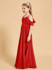 Robes de Demoiselle d'Honneur Junior à Hors de l'Épaule Rouge