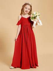 Robes de Demoiselle d'Honneur Junior à Hors de l'Épaule Rouge