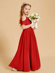 Robes de Demoiselle d'Honneur Junior à Hors de l'Épaule Rouge