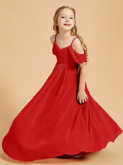 Robes de Demoiselle d'Honneur Junior à Hors de l'Épaule Rouge