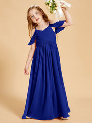 Robes de Demoiselle d'Honneur Junior à Hors de l'Épaule Bleu Royale