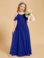Robes de Demoiselle d'Honneur Junior à Hors de l'Épaule Bleu Royale