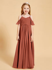 Robes de Demoiselle d'Honneur Junior à Hors de l'Épaule Rouille