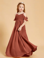 Robes de Demoiselle d'Honneur Junior à Hors de l'Épaule Rouille