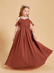 Robes de Demoiselle d'Honneur Junior à Hors de l'Épaule Rouille