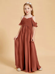Robes de Demoiselle d'Honneur Junior à Hors de l'Épaule Rouille