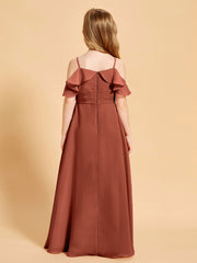 Robes de Demoiselle d'Honneur Junior à Hors de l'Épaule Rouille