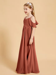Robes de Demoiselle d'Honneur Junior à Hors de l'Épaule Rouille