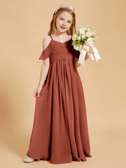 Robes de Demoiselle d'Honneur Junior à Hors de l'Épaule Rouille