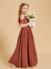 Robes de Demoiselle d'Honneur Junior à Hors de l'Épaule Rouille