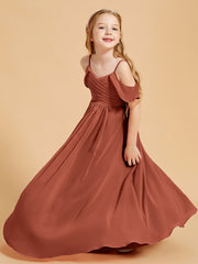 Robes de Demoiselle d'Honneur Junior à Hors de l'Épaule Rouille
