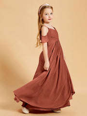 Robes de Demoiselle d'Honneur Junior à Hors de l'Épaule Rouille