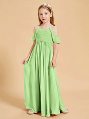 Robes de Demoiselle d'Honneur Junior à Hors de l'Épaule Sauge