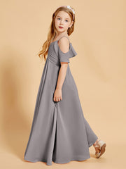 Robes de Demoiselle d'Honneur Junior à Hors de l'Épaule Argent