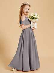 Robes de Demoiselle d'Honneur Junior à Hors de l'Épaule Argent