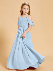 Robes de Demoiselle d'Honneur Junior à Hors de l'Épaule Bleu Ciel
