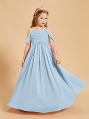 Robes de Demoiselle d'Honneur Junior à Hors de l'Épaule Bleu Ciel