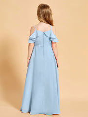 Robes de Demoiselle d'Honneur Junior à Hors de l'Épaule Bleu Ciel