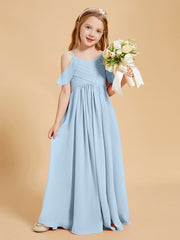 Robes de Demoiselle d'Honneur Junior à Hors de l'Épaule Bleu Ciel